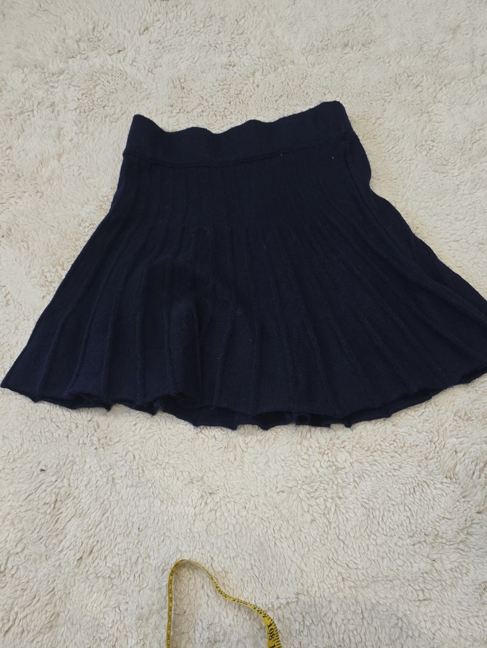 Navy Pleated Knit Skirt - Classic Women's Skirt